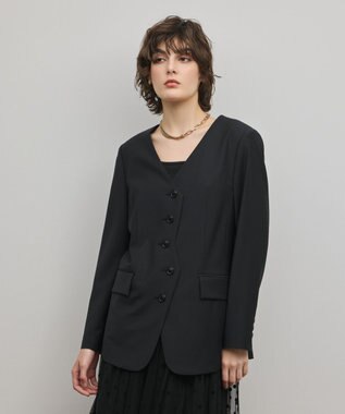 GRACE CONTINENTAL デザインフロントジャケット ブラック