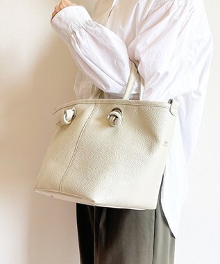 Hekhèr Le Style de Vie 【日本製 / 2WAY】シュリンクレザー ノットハンドバッグ ホワイト
