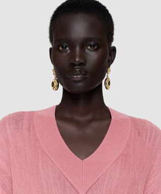 JOSEPH クリンクルリブ　Vネックニット Blush