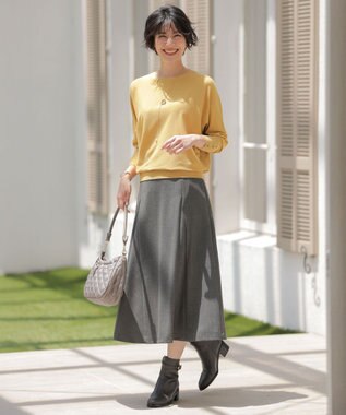 J.PRESS LADIES モナベールツイル フレア スカート グレー系