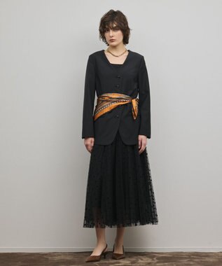 GRACE CONTINENTAL デザインフロントジャケット ブラック