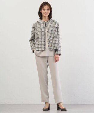 J.PRESS LADIES S 【セットアップ対応・2way】セラテリーダブルクロス ブラウス グレージュ系