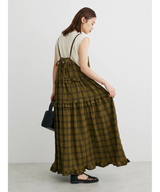 Green Parks ・Ｐｅｔｉｔ　Ｆｌｅｕｒ　フリルティアードキャミワンピ Olive