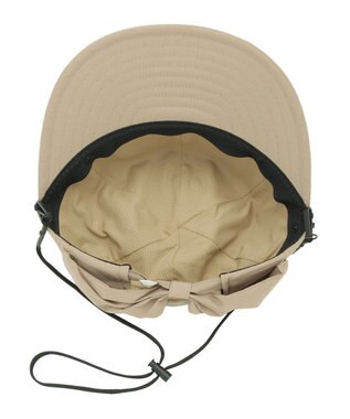 MOONBAT 【遮光100％/UVカット100％】フワクール (Fuwacool)  日差しを完全遮断バッククリボンワイドキャップ　遮光100　UV100 ベージュ