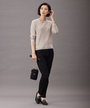 J.PRESS LADIES L 【洗える】KNIT BASIC クルーネック ニット ベージュ系