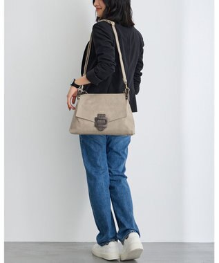 MioFIRANO バックル付きフラップトートバッグ 2WAY　FIRANO フィラノ GRAY