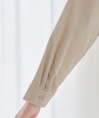 Tiaclasse L 【洗える】コーデュロイサイドリボンワンピース ベージュ