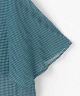 J.PRESS LADIES 【洗える】シアーサッカーチェック カットソー ダルグリーン系