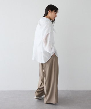 CRAFT STANDARD BOUTIQUE 【2点SET】スカーフ付きシアーストライプシャツ Stripe White