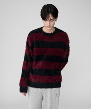 WEGO 【2025秋冬新作/ユニセックス着用ITEM/MLサイズ展開】フェザーニットプルオーバー