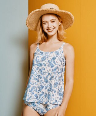 San-ai Resort（三愛水着楽園） スリーブドレス３点セット　9M・11L　【Coral veil（コーラルヴェール）】 ブルー