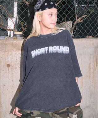 WEGO 【ユニセックス着用ITEM/MLサイズ展開】ブリーチワッフルダメージグラフィックT（SS） スミクロ