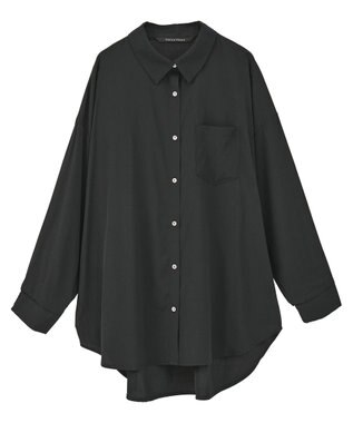 YECCA VECCA バックギャザーロングシャツ Black