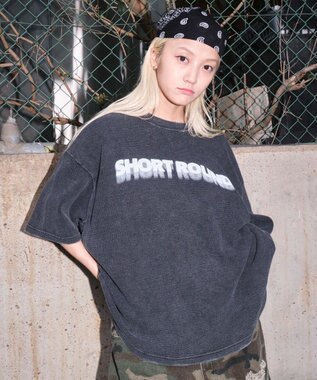 WEGO 【ユニセックス着用ITEM/MLサイズ展開】ブリーチワッフルダメージグラフィックT（SS） スミクロ