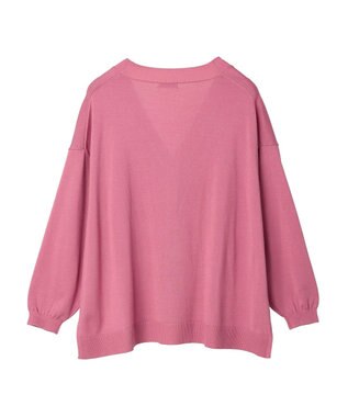 earth music&ecology サイドスリットルーズＶネックカーディガン Pink