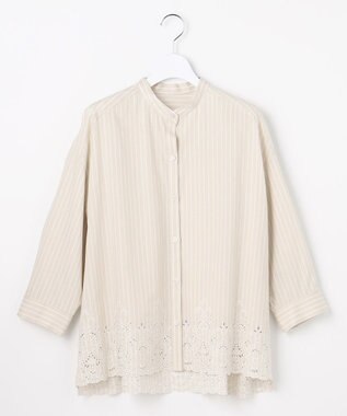 自由区 S エンブロイダリーブロードバンドカラー ブラウス