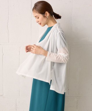 組曲 【WEB限定】シアーツイルジャージーショート カーディガン アイボリー系