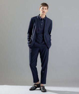 JOSEPH HOMME コンパクトサッカージャージー　ポロシャツ ネイビー系