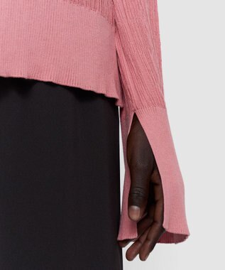 JOSEPH クリンクルリブ　Vネックニット Blush