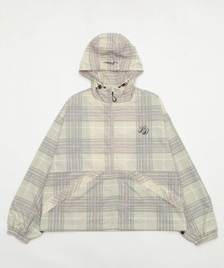 WEGO 【ユニセックス着用ITEM/MLサイズ展開】チェックロゴフードブルゾン ピンクソノタ