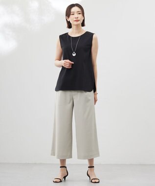 J.PRESS LADIES L 【洗える】スムースジャージー ノースリーブ カットソー ブラック系