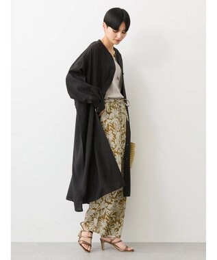 AMERICAN HOLIC 接触冷感バンドカラー切替シャツワンピース Black