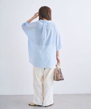 Green Parks 【WEB限定】開襟シアージャケット風シャツⅡ Blue