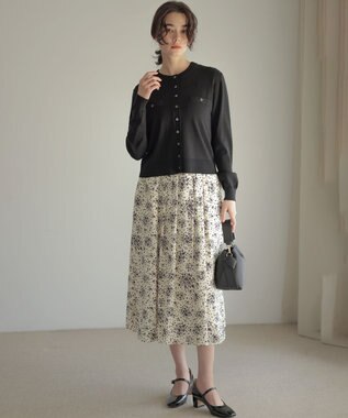 組曲 モザイクフラワープリント スカート アイボリー系5