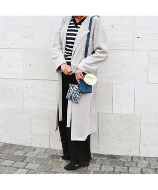 UNBILLION cachecache バンジーコードナイロンスマホショルダー アイボリーネイビー