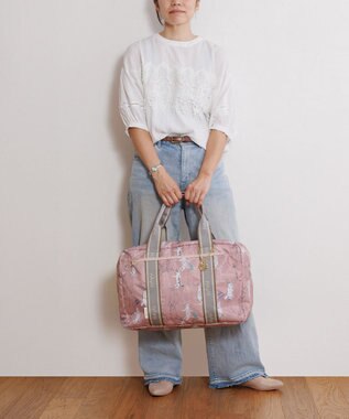 ACE BAGS & LUGGAGE HAyU × ace.  フォールディング 折り畳みボストンバッグ 猫柄 32L 17863 ピンク柄