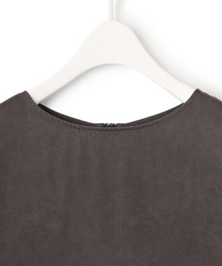 ICB 【洗える】 キュプラピグメントクロス ブラウス チャコール系