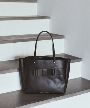 Maison de FLEUR フロントリボン3ルームトートバッグ Black