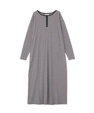 Green Parks ヘンリーネックワンピース Border Gray