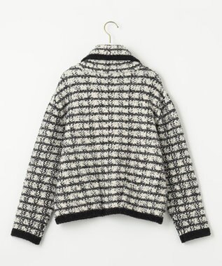 ANY SIS 【洗える】襟付ツイード ジャケット ブラック系