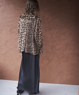 YECCA VECCA サテンフレアスカート Black