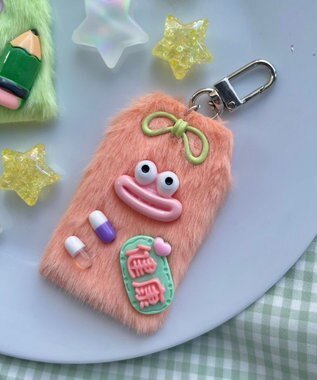 WEGO ミニラッキーチャームモンスターぬいぐるみキーホルダー オレンジ