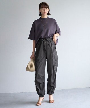 UNFILO BEAUTY FORM クロップドワイドＴシャツ チャコールグレー