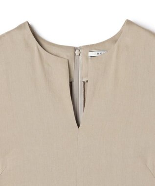 BEIGE， MICA / リネンブレンドノースリーブロングドレス  L.Taupe