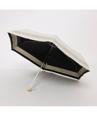UNBILLION カシュネ cachenez / PU切り継ぎボーダー3段折りたたみ傘 ホワイト