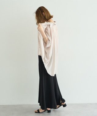 YECCA VECCA 【ドライタッチ】シアーバックギャザーシャツ Light Beige