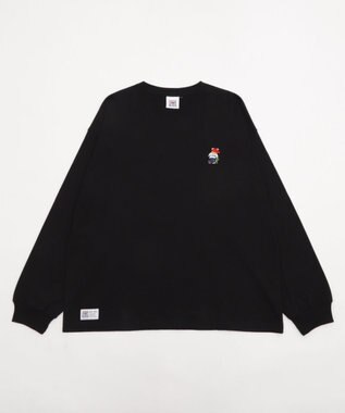 WEGO 【ユニセックス着用ITEM/MLサイズ展開】別注VISIONベアワンポイントT（LS） ブラック