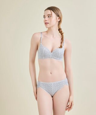 une nana cool 【リニューアル】 しなやかにフィット ポルカドットモールド 3/4カップブラ グレー