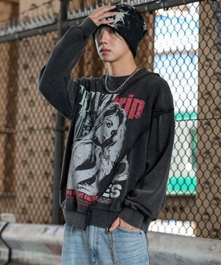 WEGO 【ユニセックス着用ITEM】ヴィンテージグラフィックドッキングプルオーバー 柄2