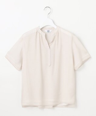 J.PRESS LADIES L 【速乾】サッカーチェック カットソー グレージュ系3