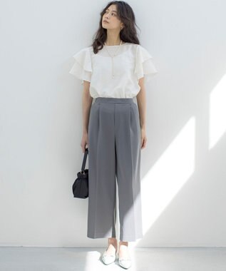 組曲 【WEB限定】ジョーゼットジャージーワイド パンツ グレー系