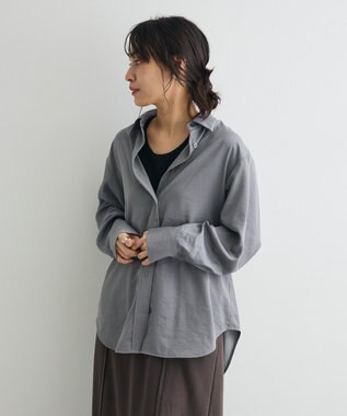 CRAFT STANDARD BOUTIQUE オーバーサイズサテンシャツ Gray