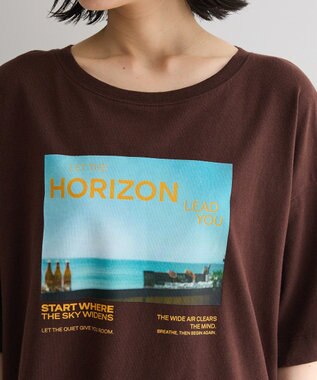 Green Parks ＳＥＴ２点フォトＴシャツ＋レーススカーフ Brown