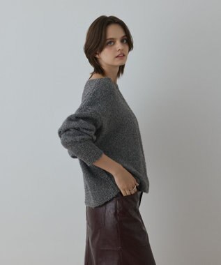 GRACE CONTINENTAL グリッターニットトップ グレー