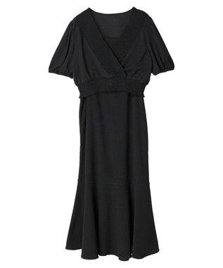 earth music&ecology ＳＥＴ２点カシュクールプルオーバー＋ワンピース Black