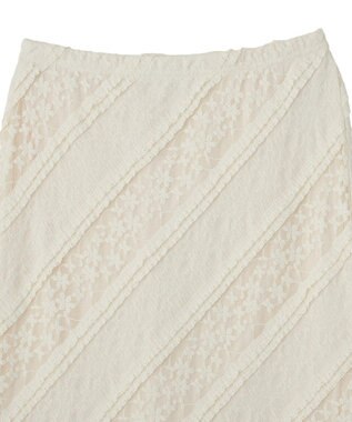 earth music&ecology 総レースナロースカート Ivory